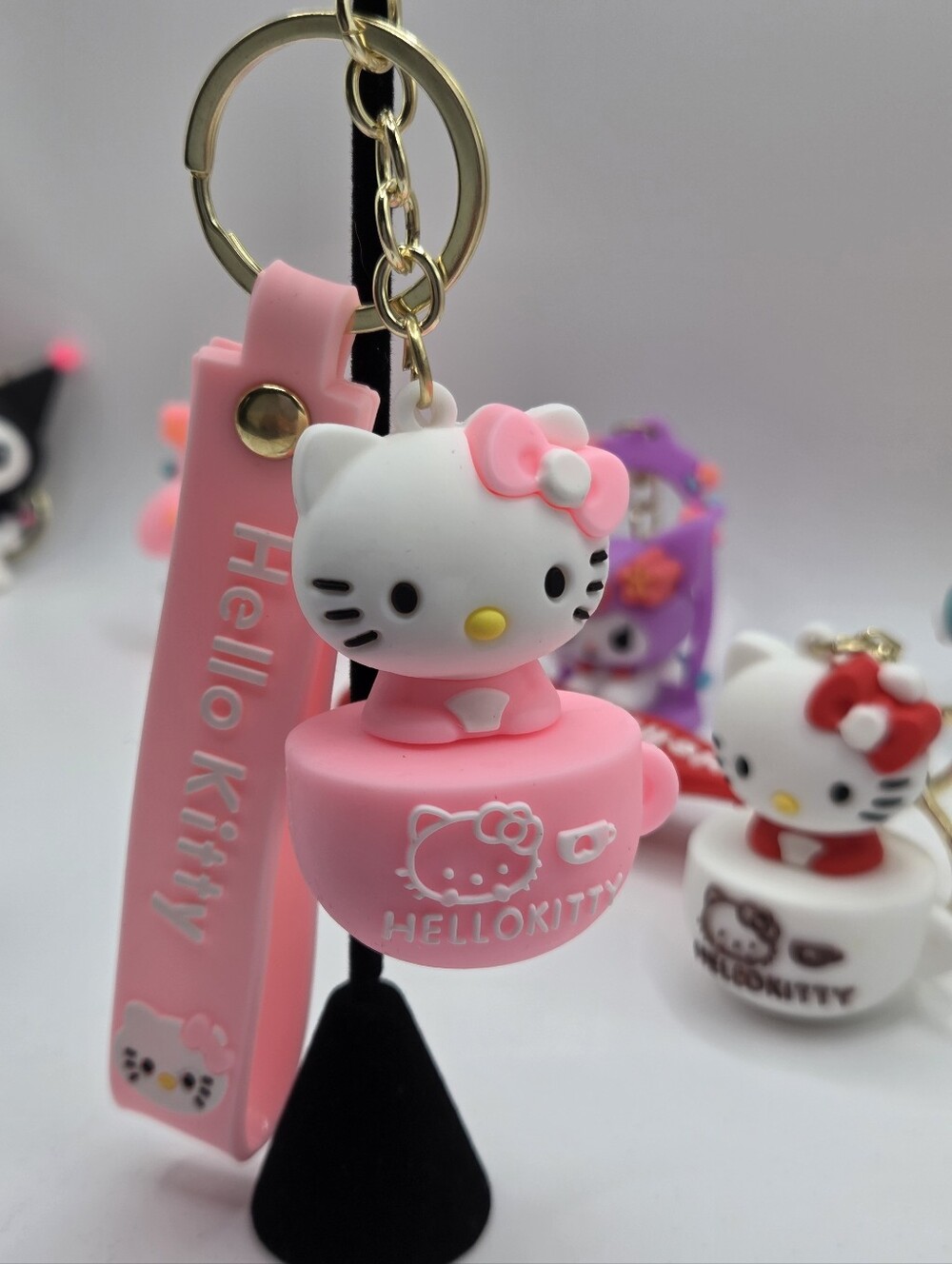 New Hello Kitty "KITTY" In A Cup Assorted Colors Keychains - Picture 11 of 12